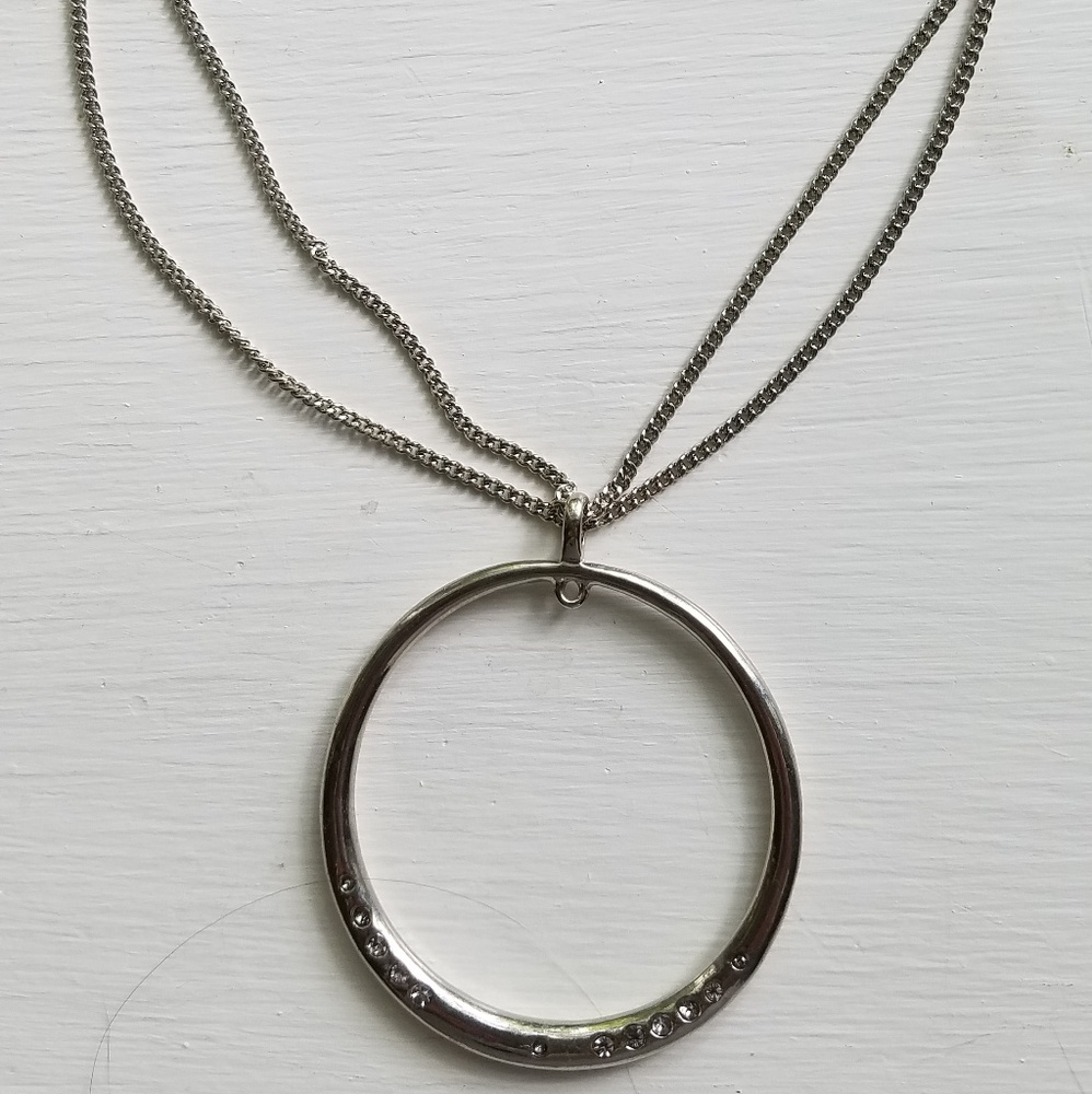 Kenneth Cole 36 inch double silver chain with roun
